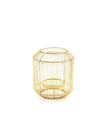 LANTERNA ORO IN METALLO D. 14 x H 16 CM