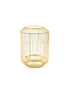 LANTERNA ORO IN METALLO D. 17 x H 22,5 CM
