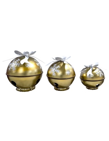 SET 3 CAMPANE DECORATIVE DA APPOGGIO ORO