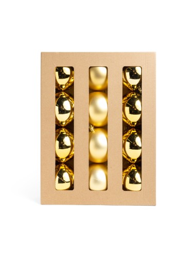 12 PALLE DIAM. 8 CM DORATE IN PLASTICA