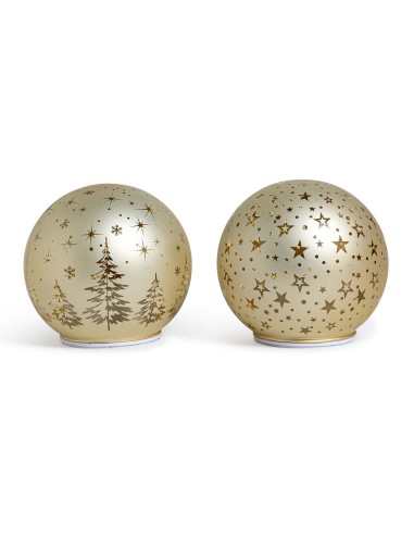 PALLA DI NATALE ORO IN VETRO ROTANTE...