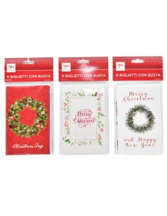 6 BIGLIETTI ASSORTITI CON BUSTA IN CARTA