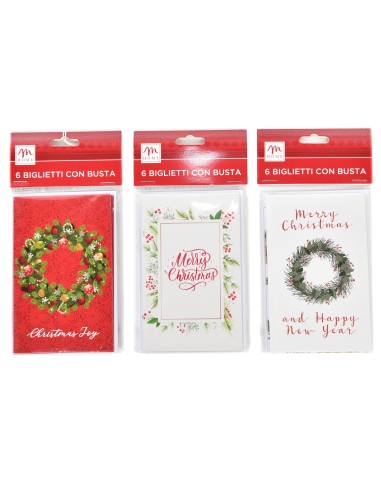 6 BIGLIETTI ASSORTITI CON BUSTA IN CARTA