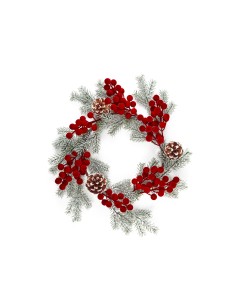 CORONA INNEVATA BOURDEAUX IN POLIESTERE D 40 CM