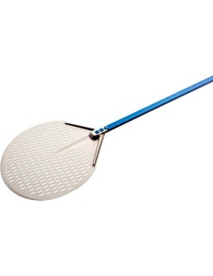 PALA PIZZA TONDA FORATA 36 CM AZZURRA