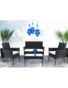 SALOTTO CARACAS 2 P C/CUSCINI NERO