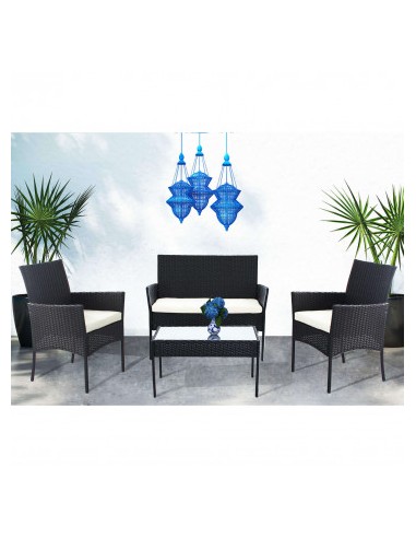 SALOTTO CARACAS 2 P C/CUSCINI NERO