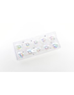 10 PALLE IRIDESCENTI TRASPARENTI DIAM. 8 CM