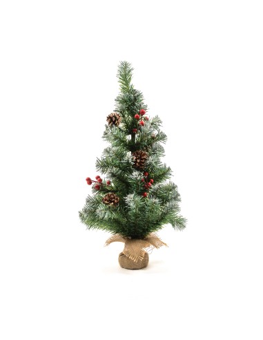 ALBERO CON BACCHE E PIGNE E BASE IN YUTA