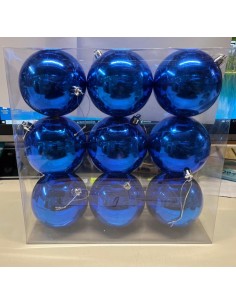 BOX 9 PALLINE ALBERO BLU' 9 CM