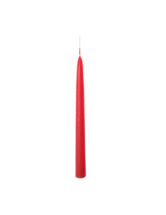 CANDELA A STELO LUCIDA ROSSA CM. 25