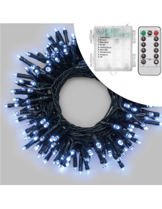 CATENA 500 LED BIANCO C/TELECOMANDO A BATTERIA