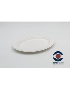 CONF. 50 PZ PIATTI OVALI POLPA DI CELLULOSA CM 26X20
