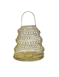 LANTERNA METALLO RETE ORO