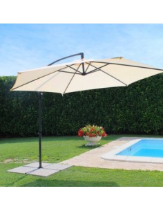 OMBRELLONE ERIS P/L Ø 3 PALO NERO TELO BEIGE