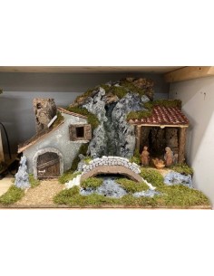 PAESAGGIO VUOTO CM.58X34X37XC/LUCI E CASCATA