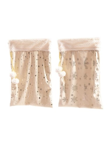 SACCO IN VELLUTO LAMINATO CON PONPON...