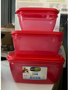 SCATOLA FRIGOR "GIO'MAMA" SET 3 PZ ROSSO