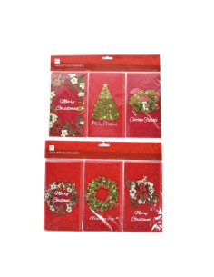 SET 3 BIGLIETTI AUGURI RILIEVO C/BUSTA