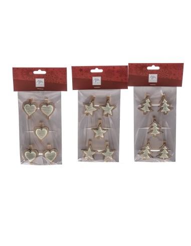 SET 5 MOLLETTE NATALIZIE IN LEGNO 5...