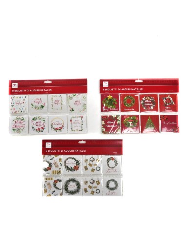 SET 8 BIGLIETTI DI AUGURI NATALIZI...